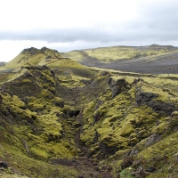 Flood basalt eruptions, like on this picture of the Laki Fissure that took place in 1783, posed a real treat to human kind extinction if they are prolonged for years. They will poison the planet 